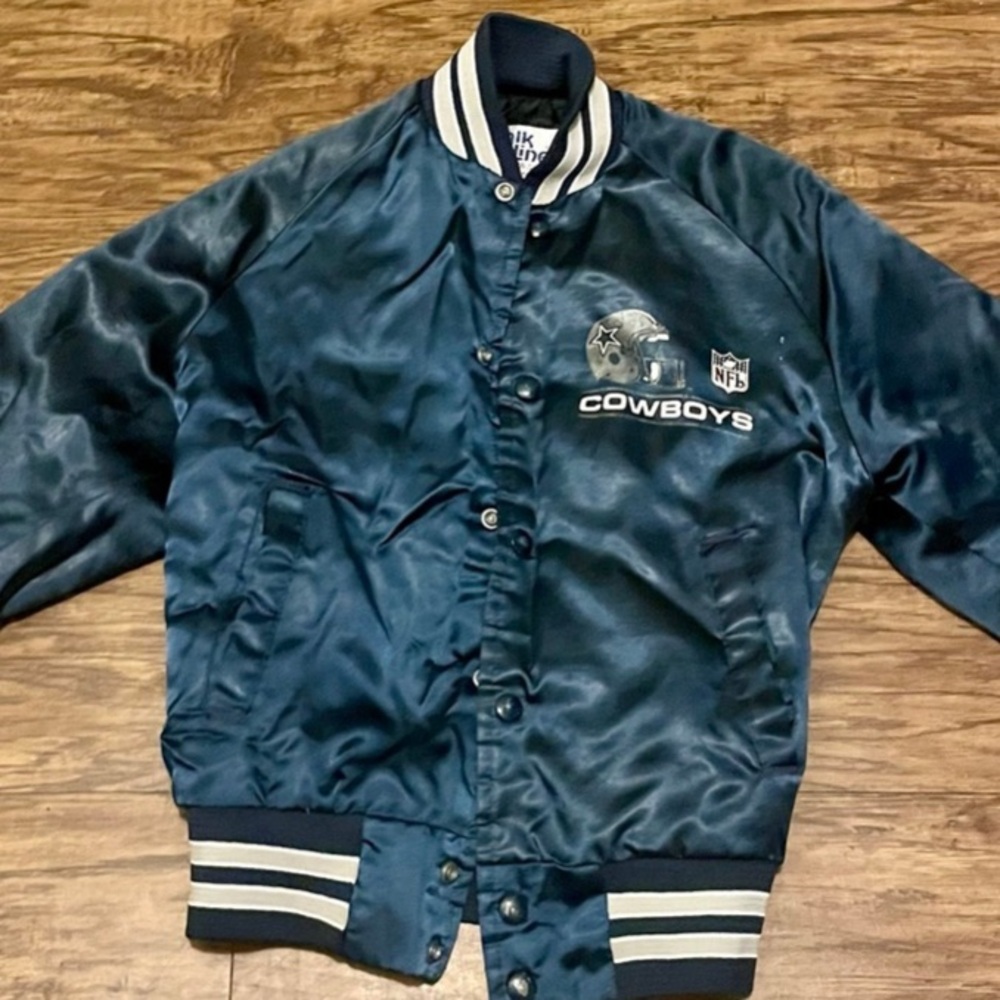 Vintage late 80s Dallas Cowboys Chalkline Kids Jacket